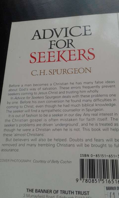 ADVICE FOR SEEKERS by CHARLES SPURGEON