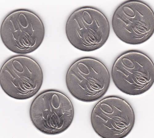 LOW START!!! RSA TEN CENTS NICKEL (1982-1989) BIDDER TO TAKE ALL