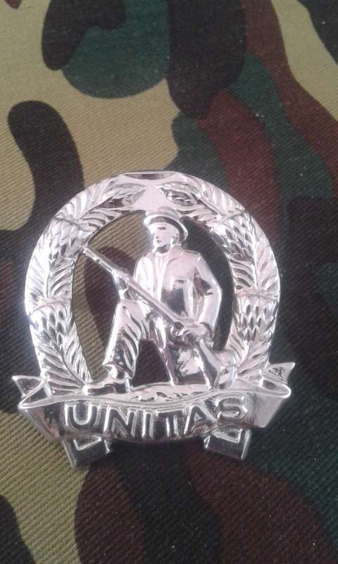 SADF UNITAS (SKIET COMMANDO) CAP BADGE - CHROMED