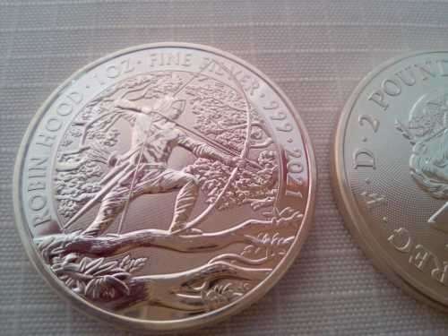 2021 ROBIN HOOD BRITISH BULLION 1OZ SILVER COIN