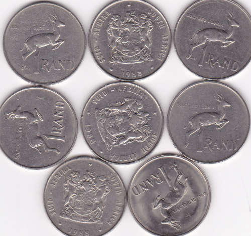 1988 RSA  NICKEL ONE RAND COINS ***GOOD COINS*****BID IS PER COIN