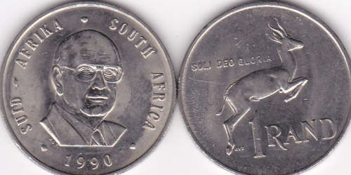 1990 RSA  NICKEL ONE RAND COINS **EXCELLENT  COINS*****BID IS PER COIN