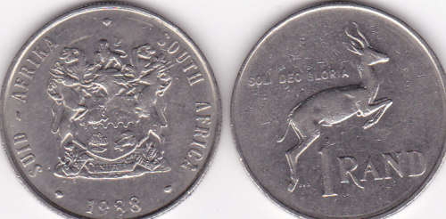 RSA  NICKEL ONE RAND COIN (1988)******* PER COIN