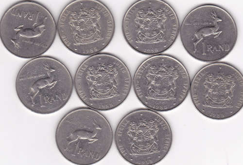 RSA  NICKEL ONE RAND COINS (1988)***GOOD COINS*****BID PER COIN