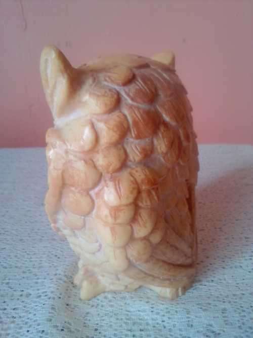 CERAMIC YELLOW FIGURINE  OWL - COLLECTABLE
