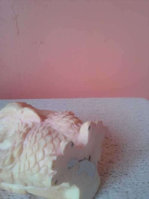 CERAMIC YELLOW FIGURINE  OWL - COLLECTABLE