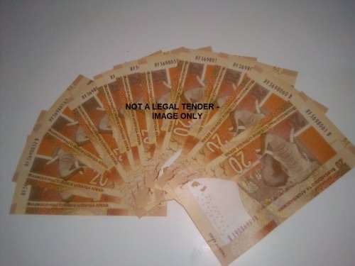 RSA TWENTY RAND NOTES - sequenced UNC ***Crispy***11 notes
