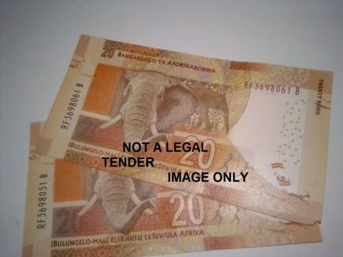 RSA TWENTY RAND NOTES - sequenced UNC ***Crispy***11 notes