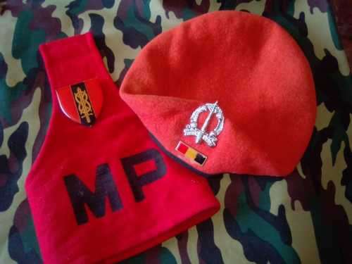SADF MP/PROVOST SET (FULL) BERET(INCL. BADGE,BALKIE,ARMBAND,SHOULDER FLASH, MESS DRESS BADGES)