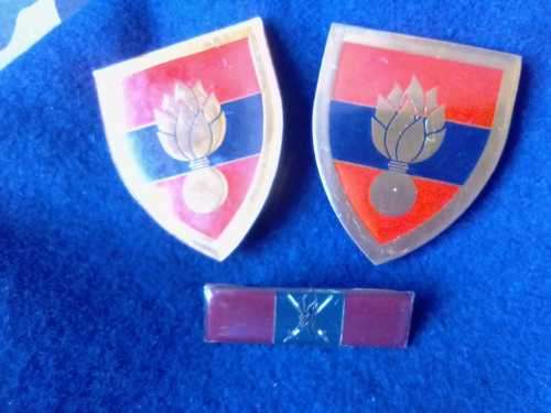 SADF ENGINEER  CORPS (SAEC) FULL  BERET/ PLUS COMMAND BAR & SHOULDER FLASHES SET