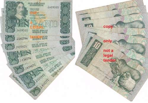 TEN RAND GPC DE KOCK - REPLACEMENT NOTES x 7  (Y17-Y2) - your bid takes all