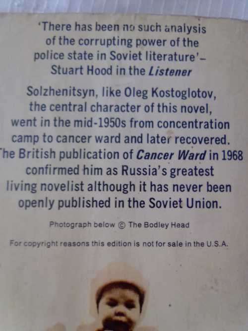 Bargain - 2 books - CANCER WARD - BY Aleksandr Solzhenitsyn / OCTAVIAN`S GIFT BOOK -PETER KEENE