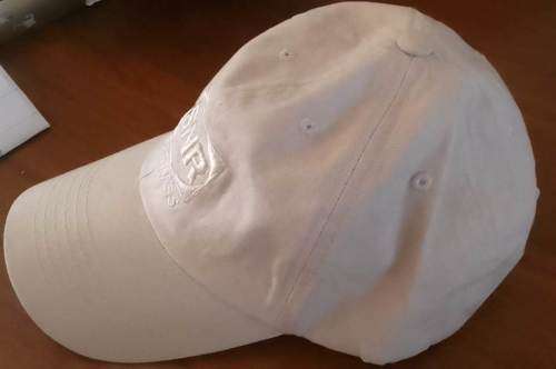 PANEL / PEAK CAPS (BEIGE)- ONE SIZE FITS ALL -  PRINTED LOGO -bid per item