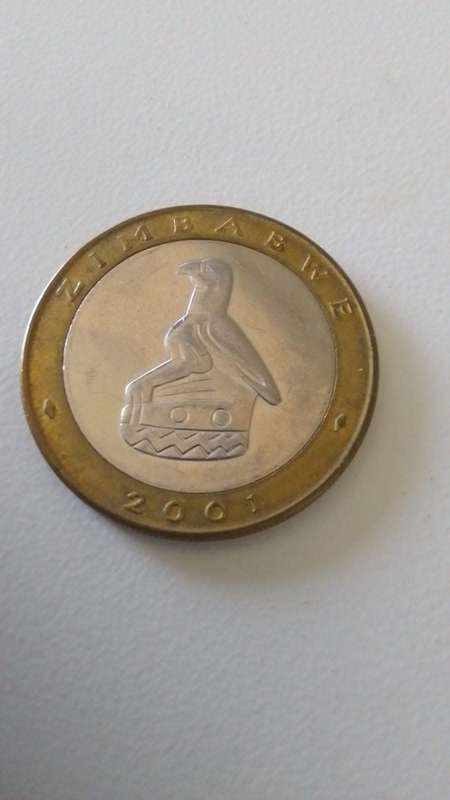 ZIMBABWE 2001 FIVE DOLLAR COIN -