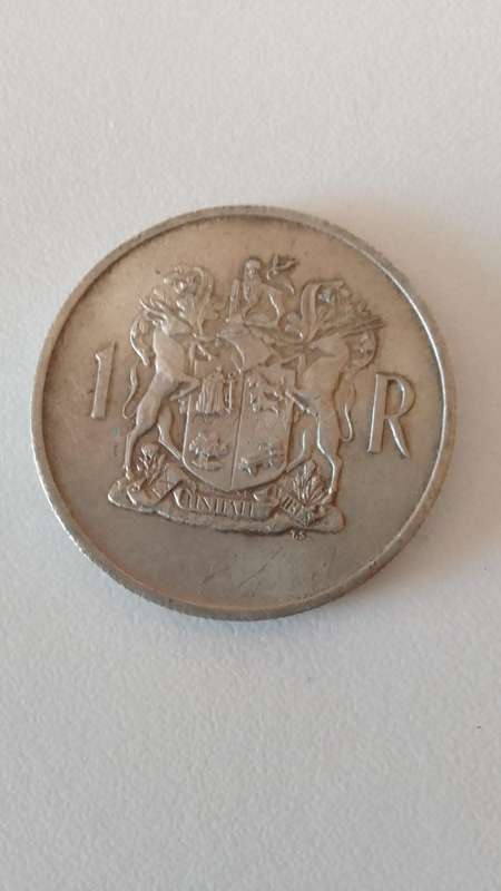LOW START !!!  1969 R1 (S.A.) SILVER COIN - DONGES- (AFRIKAANS)