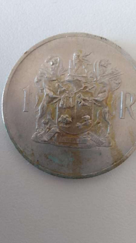 LOW START !!!  1969 R1 (S.A.) SILVER COIN - DONGES- (AFRIKAANS)