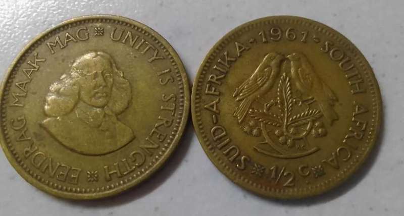 1961 RSA HALF CENT COIN (BID PER COIN)