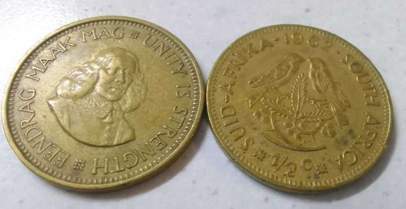 1962 RSA HALF CENT COIN (BID PER COIN)