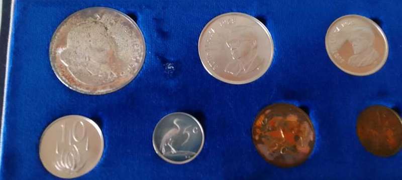 1968 RSA PROOF SET WITH SILVER R1 IN  BLUE SA MINT BOX