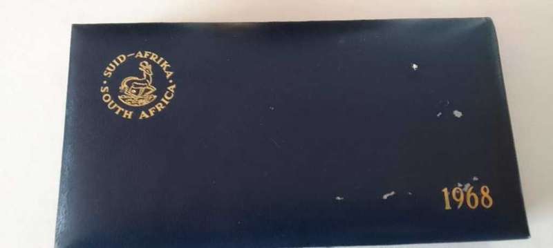 1968 RSA PROOF SET WITH SILVER R1 IN  BLUE SA MINT BOX