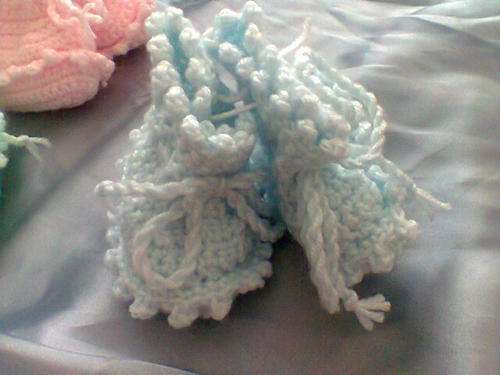 powder blue picot edge boottee