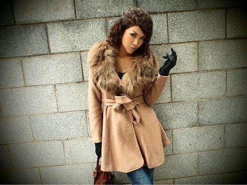 ***THIS MONTH ONLY!!!*** Snug fit Cashmere Womens Coat Camel Brown