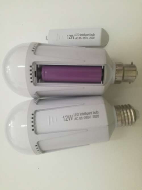 Rechargeable lightbulb with removable battery