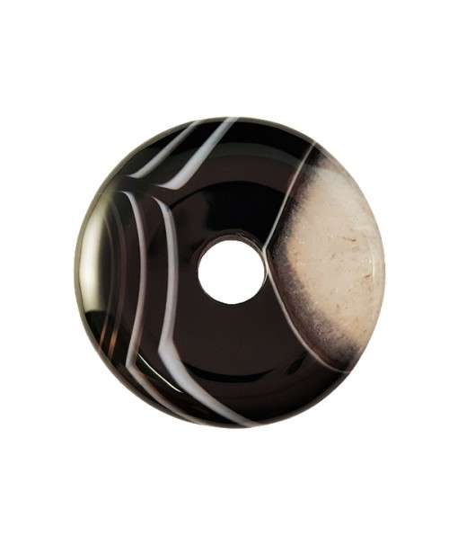 Black Agate in Quartz Donut 30mm   PROTECTION AND SUCESS