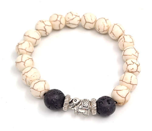 Stone bead bracelet - White Howlite