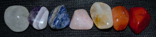 7 Large Chakra Stones Clear Quartz, Amethyst, Sodalite,Rose Quartz, Citrine, Carnelian, Red Jasper