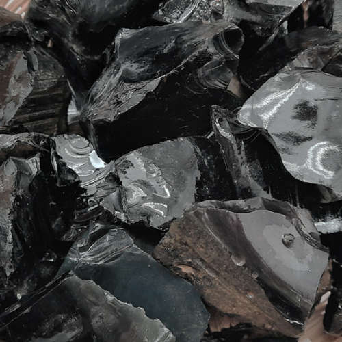 Black Obsidian Rough 250gram  Shields you from electromagnetic pollution, Banishes negative energy