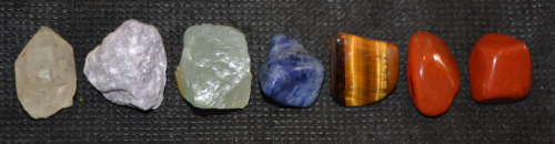 7 Large Chakra Rough and Tumbled Stones