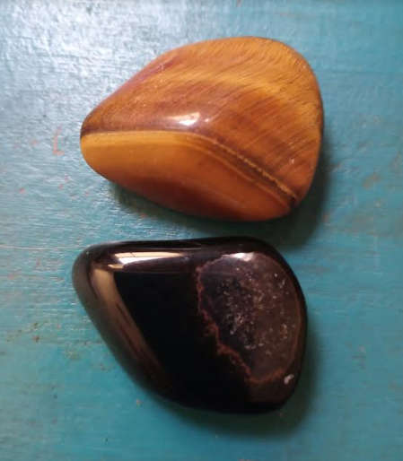 XLarge  Golden and Blue Tigers Eye represents power, courage, and abundance