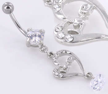 LOVE HEART belly ring