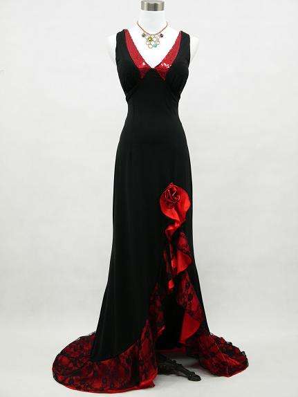 Stunning red and black cross over back evening maxi dress SIZE 12 *SALE*