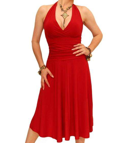 Red Halter Neck Ladies Dress by Blue Banana Full Skirt Size 10