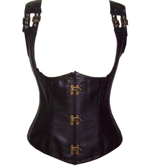 Retro Steel Boned Faux Leather Underbust Corset S,M,L,XL,2XL