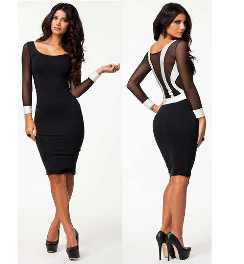 Long Sleeve Celebrity Evening Dress  M,L