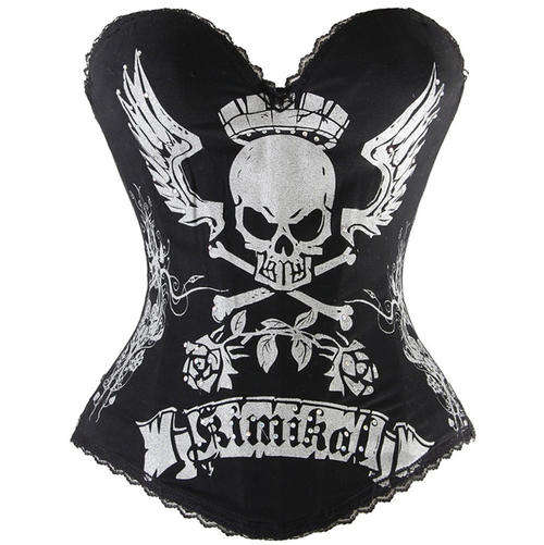 Lord Skull Printed Corset      S,M,L,XL,2XL