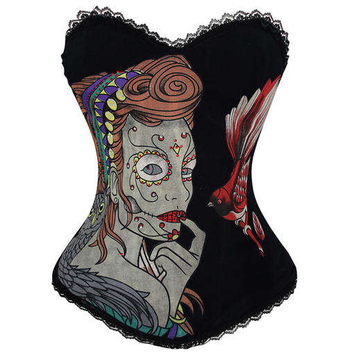 Magic Printed Rhinestone Corset   S,M,L,XL,2XL