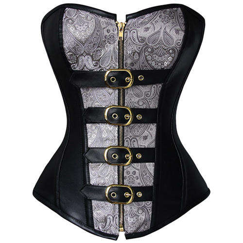 Steampunk Vintage Steel BoneZipper Overbust Corset   S,M,L,XL,2XL