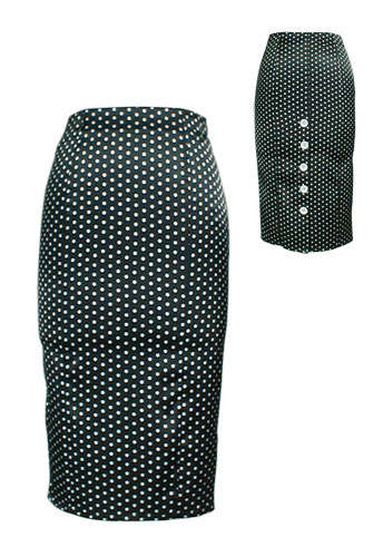 Sexy Polka Dot High-Waist Pencil Skirt SA SIZE 34