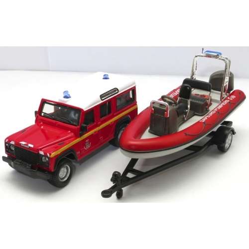 Landrover with rubber boat