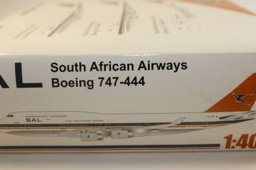 South African Die Caste Model Plane :  SAA/SAL Boeing 747-444  ZS-SAV (Durban)