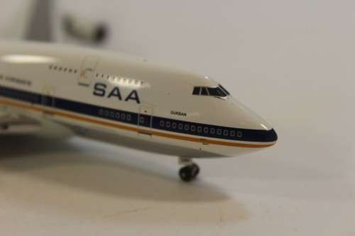 South African Die Caste Model Plane :  SAA/SAL Boeing 747-444  ZS-SAV (Durban)