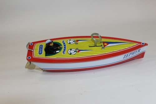 Anitque Wind Up Tin Boat - Zephyre