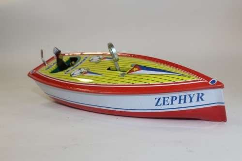 Anitque Wind Up Tin Boat - Zephyre