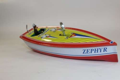 Anitque Wind Up Tin Boat - Zephyre