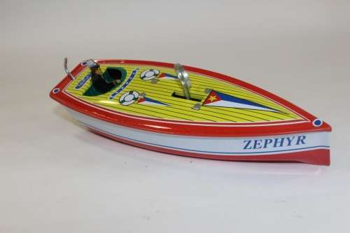 Anitque Wind Up Tin Boat - Zephyre