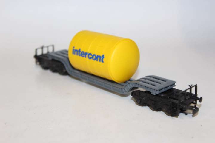 Flated Wagon with Intercon Tank Load